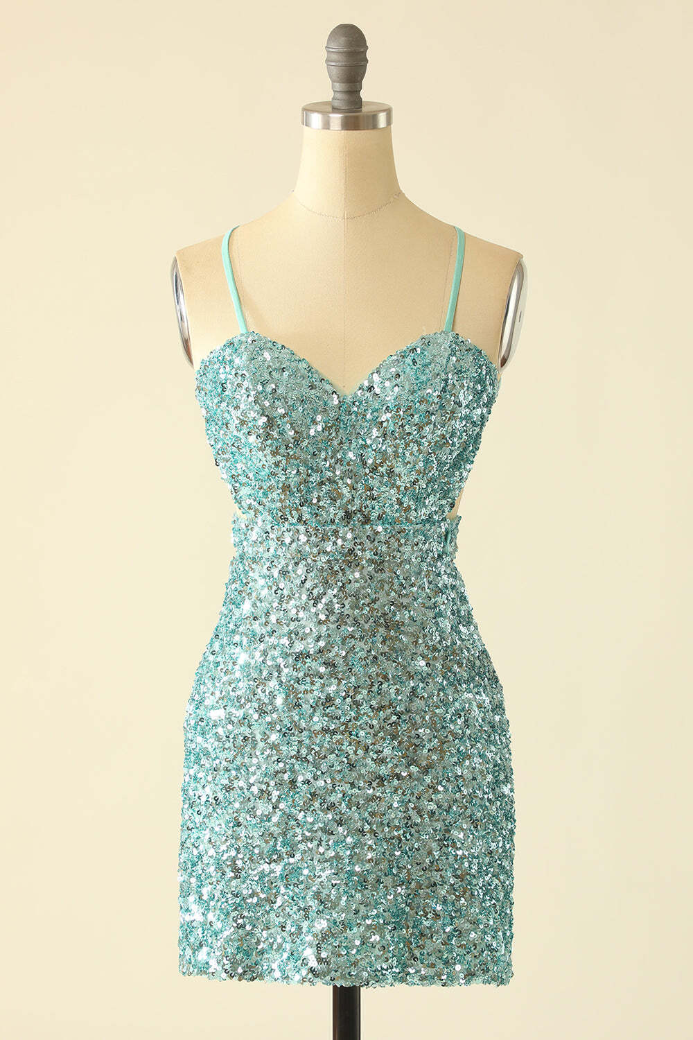 Sparkle Mint Green Sequin Bodycon Mini Party Dress
