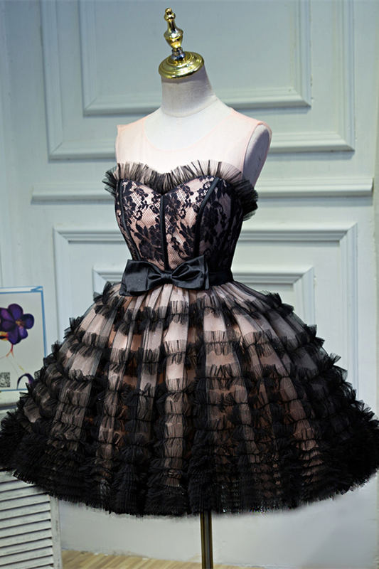 Cute A-line Black Puffy Party Dress – Dressesforparty