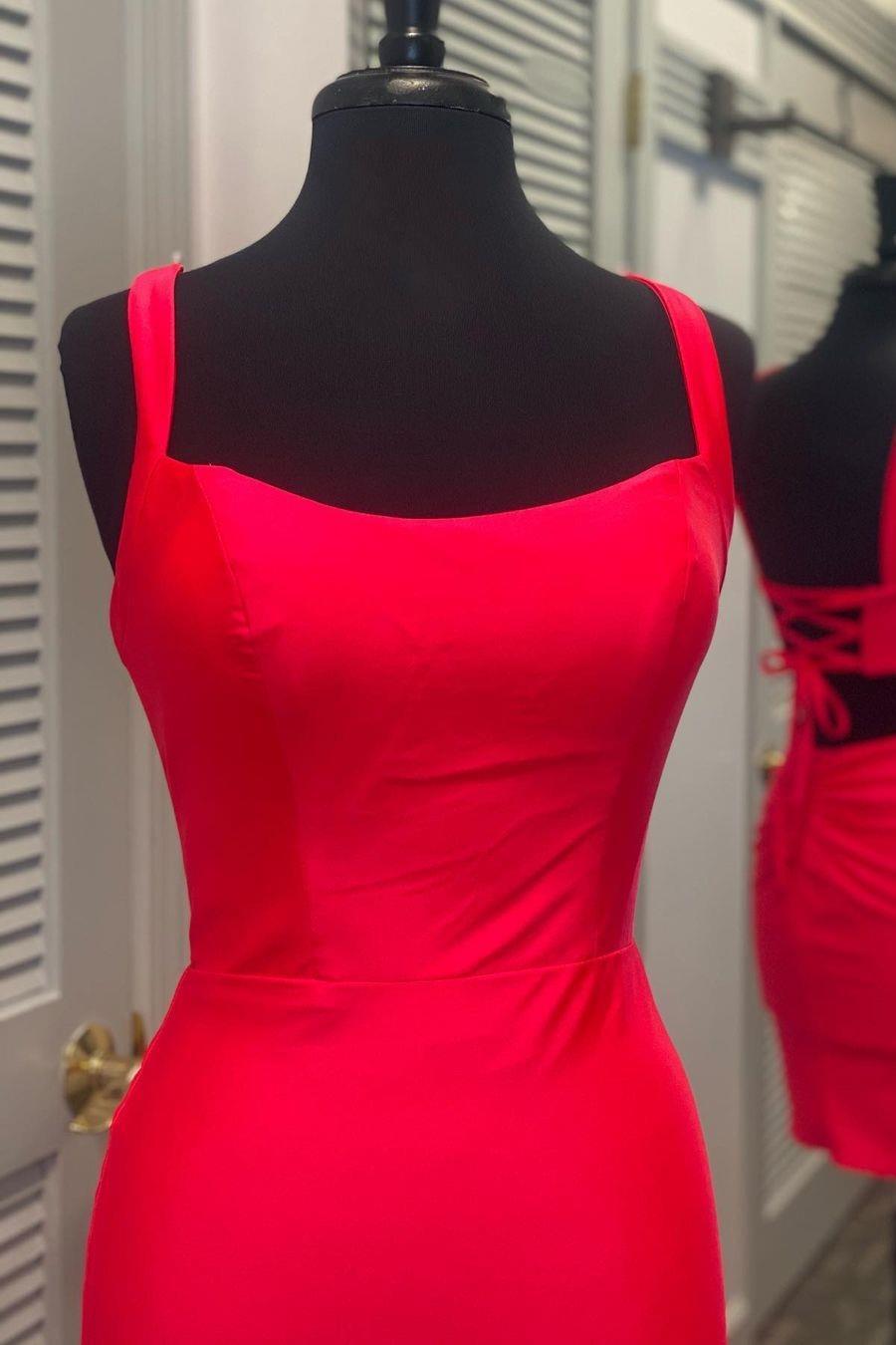 Sexy Tight Red Lace UP Back Party Dress 
