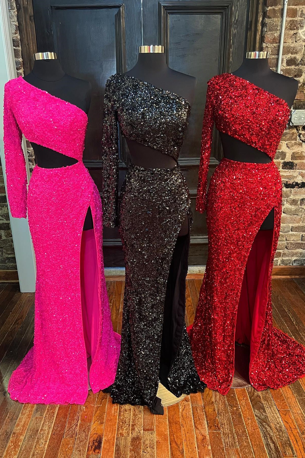 Sexy Sequin One Shoulder Long Sleeve Mermaid Long Formal Dress with Sl Dressesforparty Sexy Sequin One Shoulder Long Sleeve Mermaid Long Formal Dress with Sl Dressesforparty