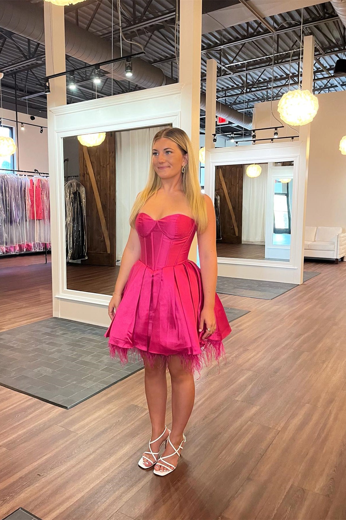 Sweetheart Fuchsia A-line Short Homecoming Dress