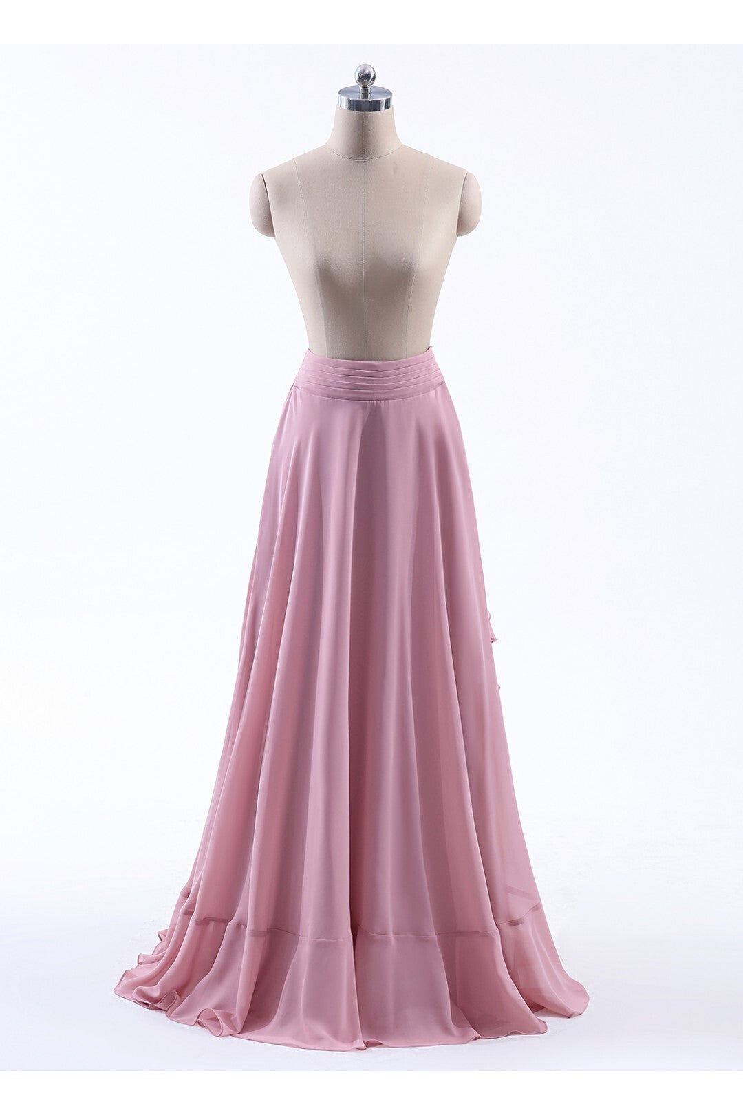 copy of Pink Chiffon Ruffles Slit A-line Bridesmaid Skirt