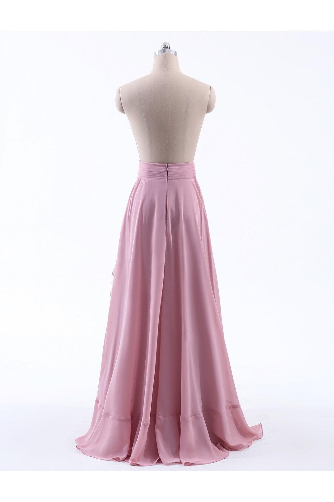 copy of Pink Chiffon Ruffles Slit A-line Bridesmaid Skirt