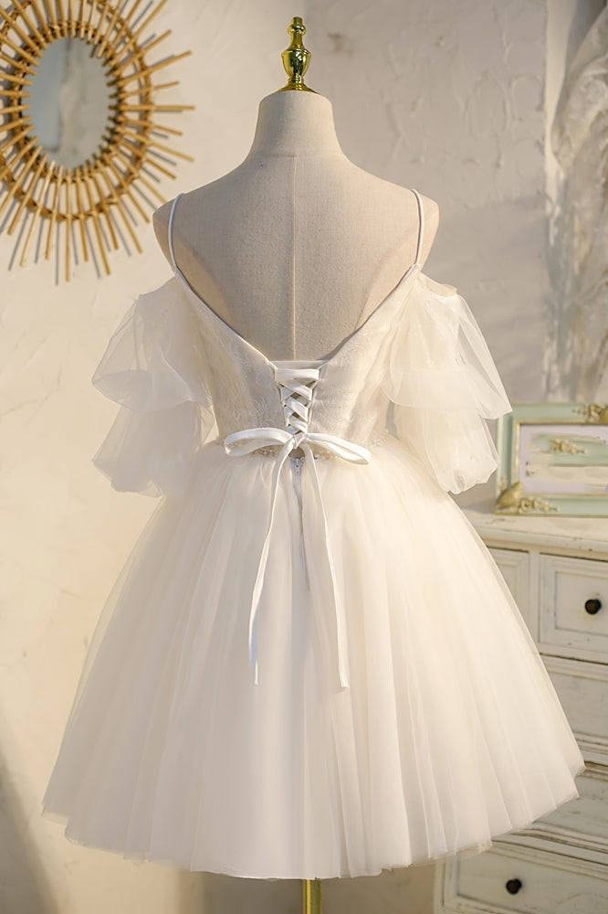 Princess Ivory A-line Buttons Short Party Dress