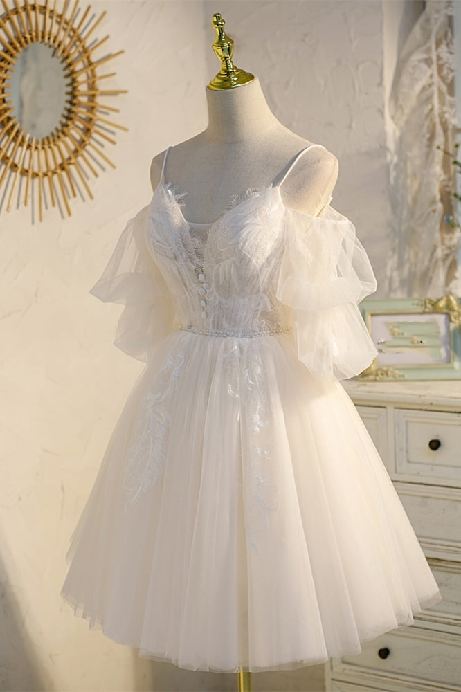 Princess Ivory A-line Buttons Short Party Dress