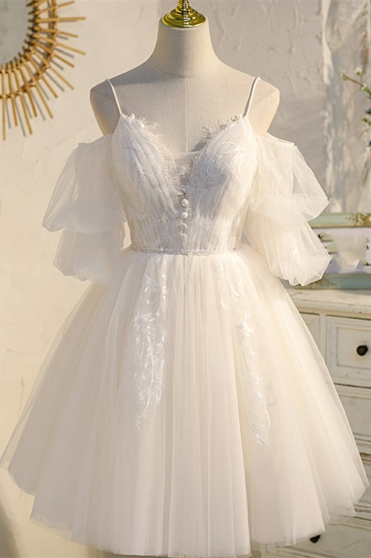 Princess Ivory A-line Buttons Short Party Dress
