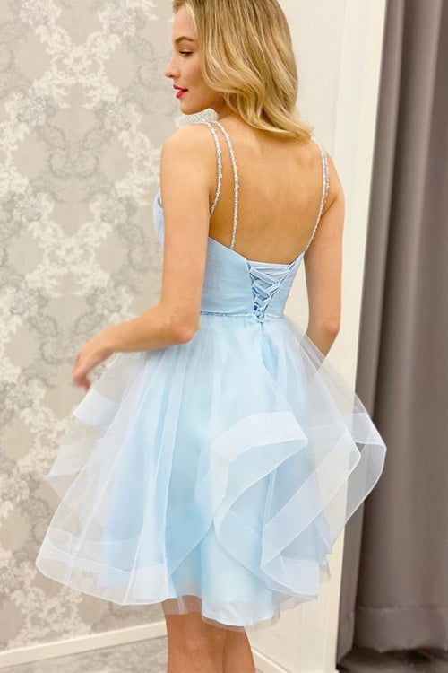 Vintage Strapless Ruched Tiered Ruffle Homecoming Dress Cocktail Party Gown DP2584