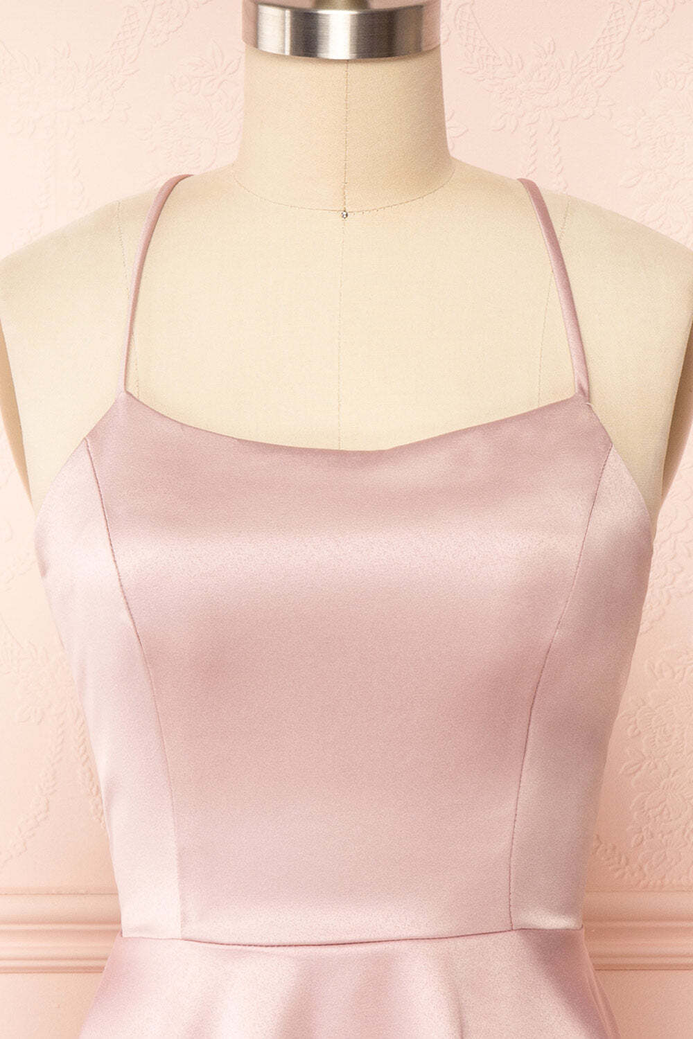 Simple Pink Straps A-line Short Party Dress with Lace Up Back