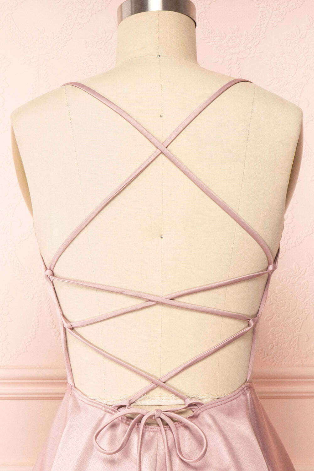 Simple Pink Straps A-line Short Party Dress with Lace Up Back