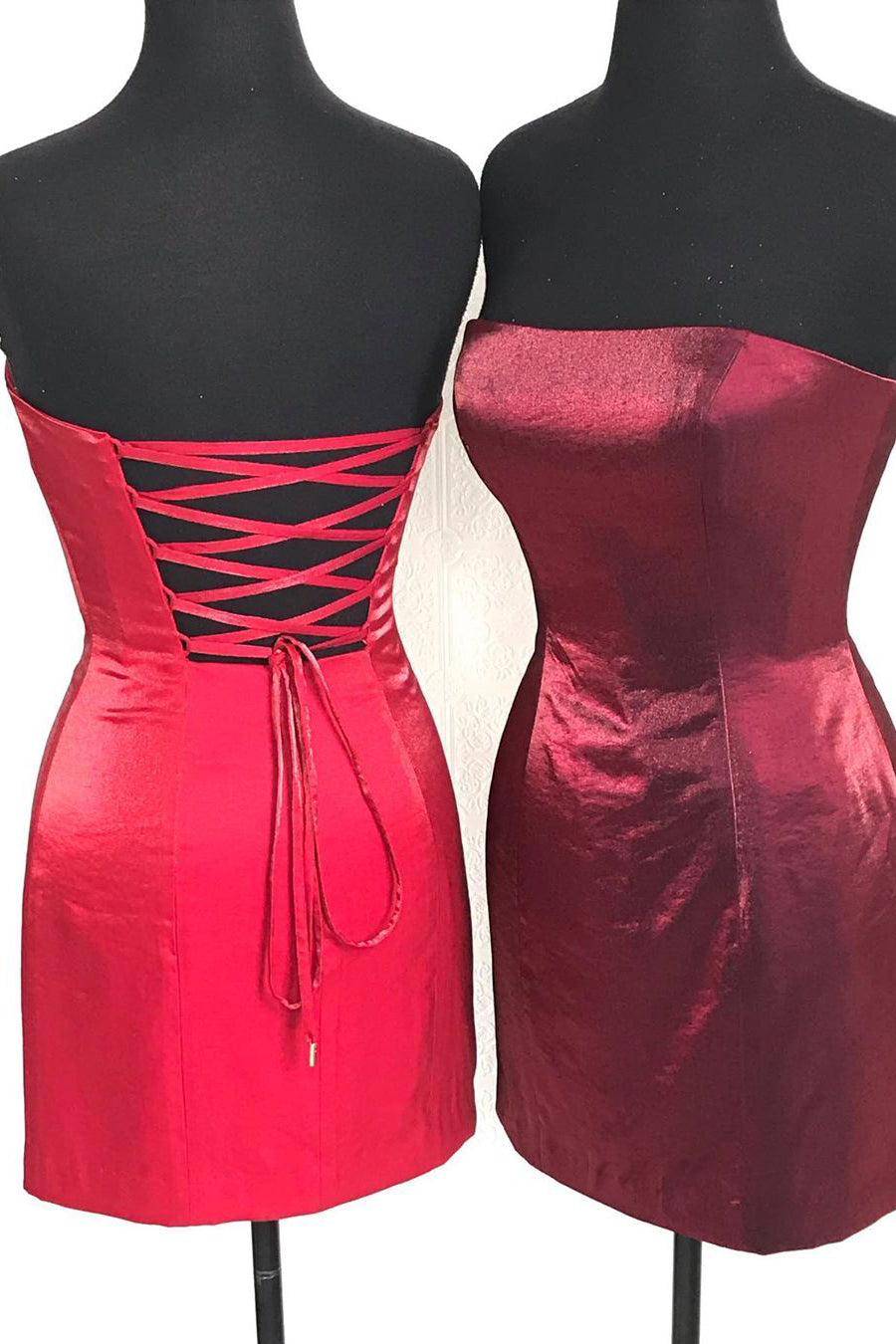 Strapless Tight Red Mini Homecoming Dress 