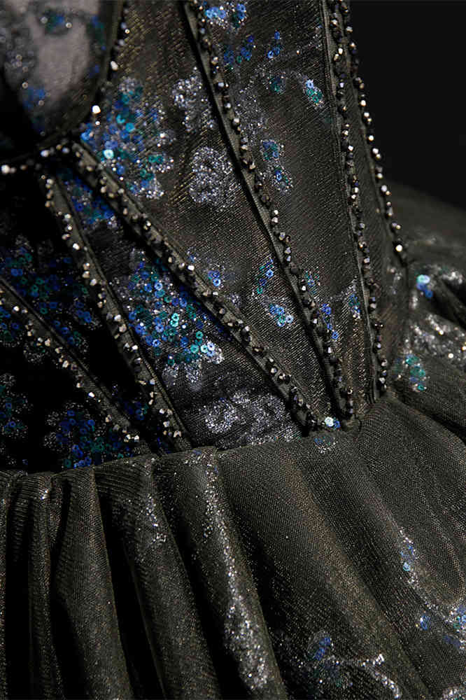 A-line Black and Blue Seqins Short Party Dress