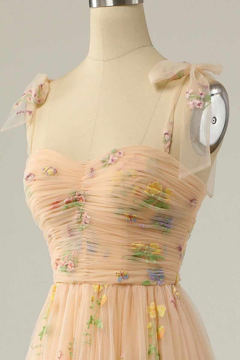 Princess Champagne A-line Embroidered Formal Dress