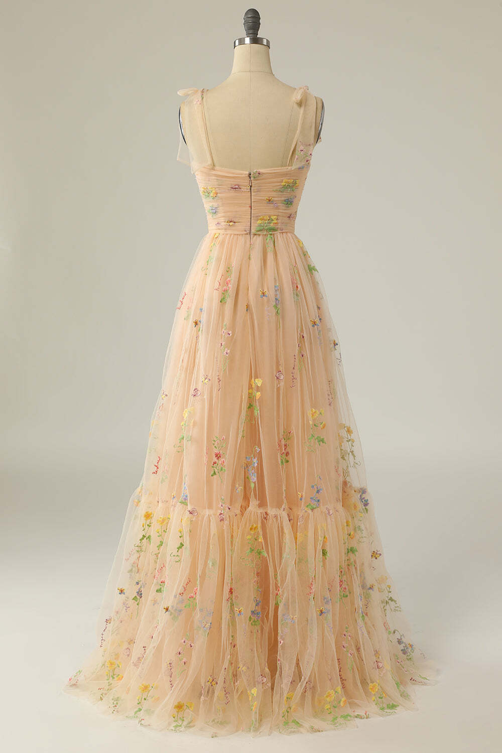 Princess Champagne A-line Embroidered Formal Dress
