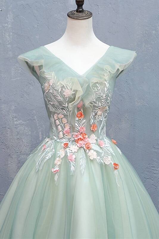Mint Green A-line Embroidered Short Homecoming Dress