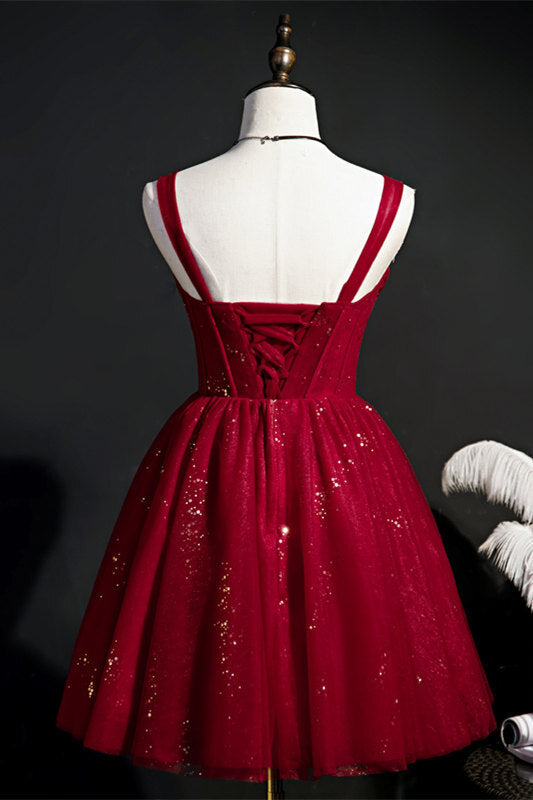 A-line Short Red Homecoming Dress