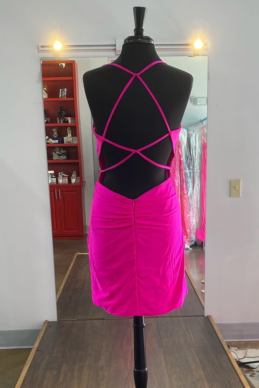 Barbie Pink Straps Tight Mini Dress